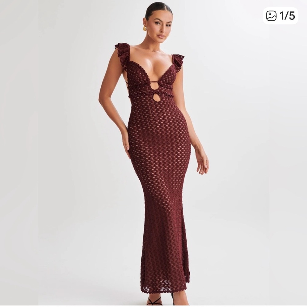 Meshki Ezra Maxi Dress burgundy Lacey Size XXL New with tag